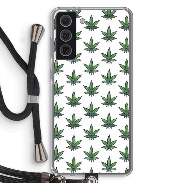 Weed: Samsung Galaxy S21 FE Transparant Hoesje met koord