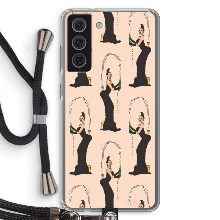 Pop Some Kim: Samsung Galaxy S21 FE Transparant Hoesje met koord