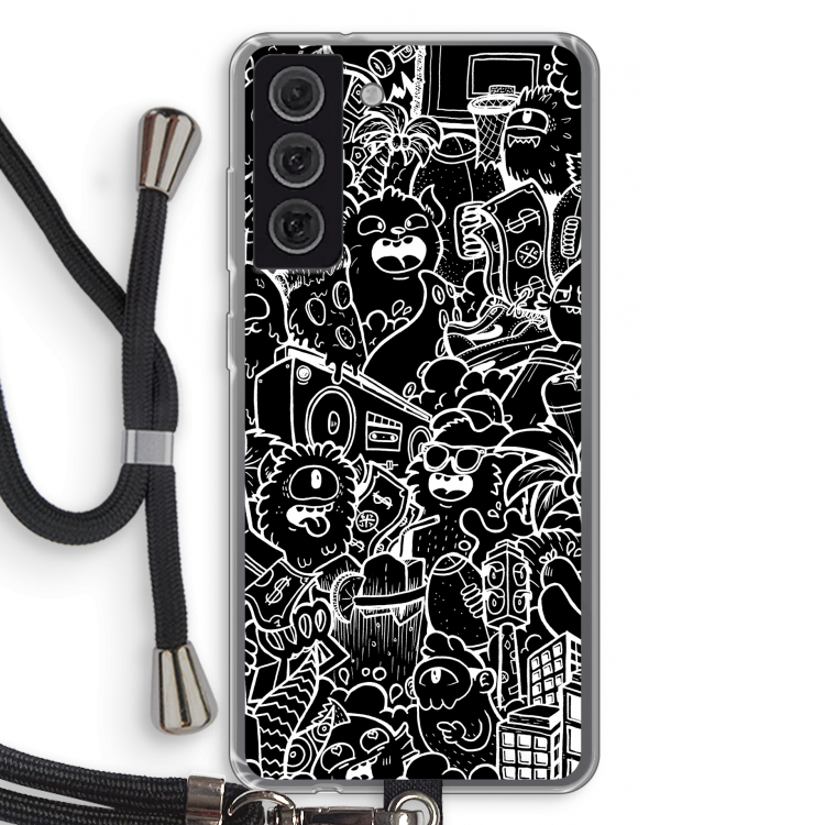 Vexx Black City : Samsung Galaxy S21 FE Transparant Hoesje met koord