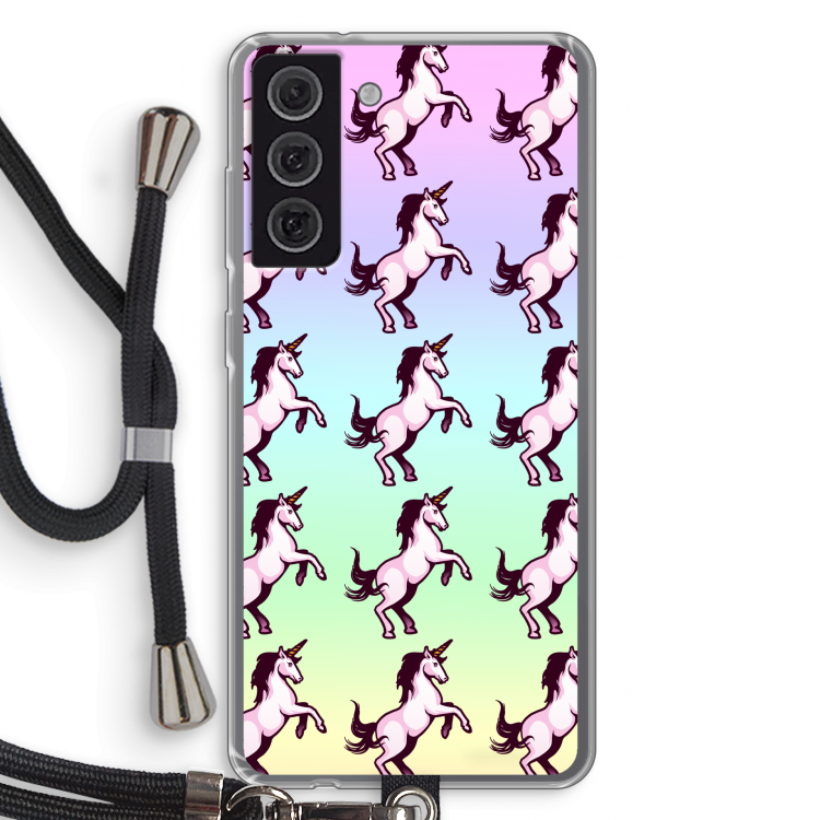 Musketon Unicorn: Samsung Galaxy S21 FE Transparant Hoesje met koord