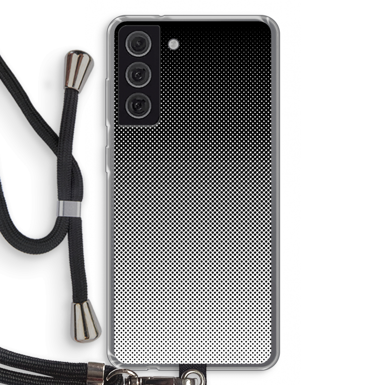 Musketon Halftone: Samsung Galaxy S21 FE Transparant Hoesje met koord