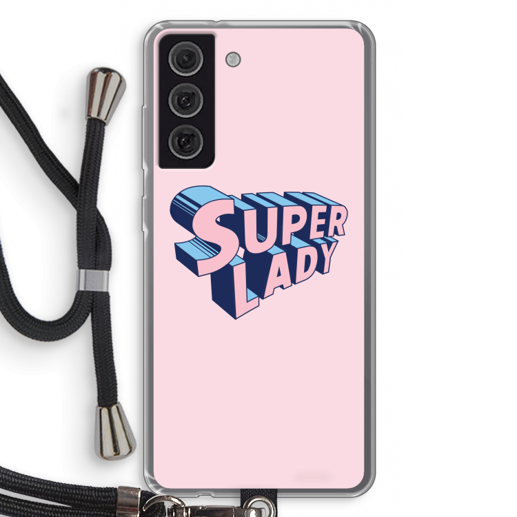 Superlady: Samsung Galaxy S21 FE Transparant Hoesje met koord