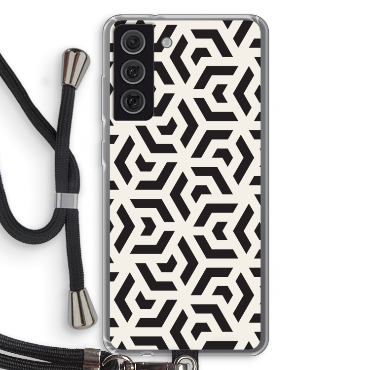 Crazy pattern: Samsung Galaxy S21 FE Transparant Hoesje met koord