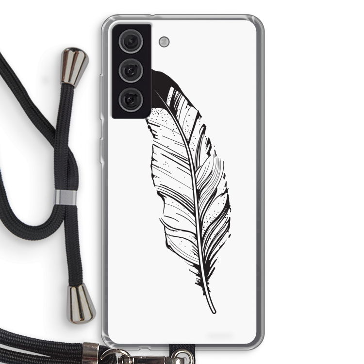 Pluim: Samsung Galaxy S21 FE Transparant Hoesje met koord