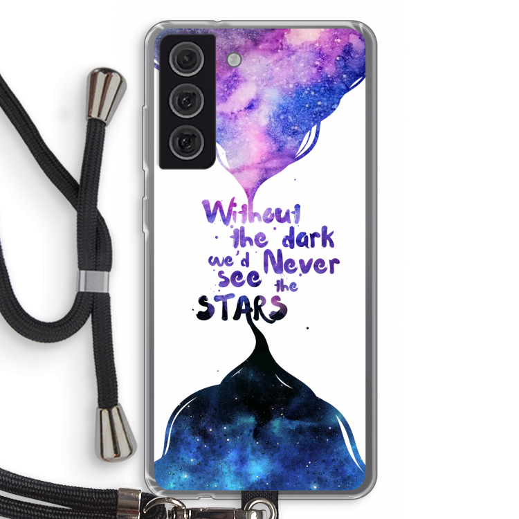 Stars quote: Samsung Galaxy S21 FE Transparant Hoesje met koord