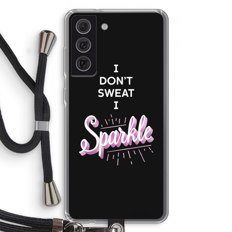 Sparkle quote: Samsung Galaxy S21 FE Transparant Hoesje met koord