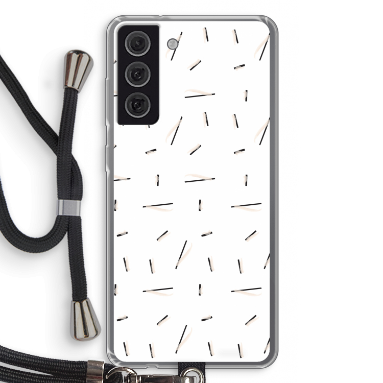 Hipster stripes: Samsung Galaxy S21 FE Transparant Hoesje met koord