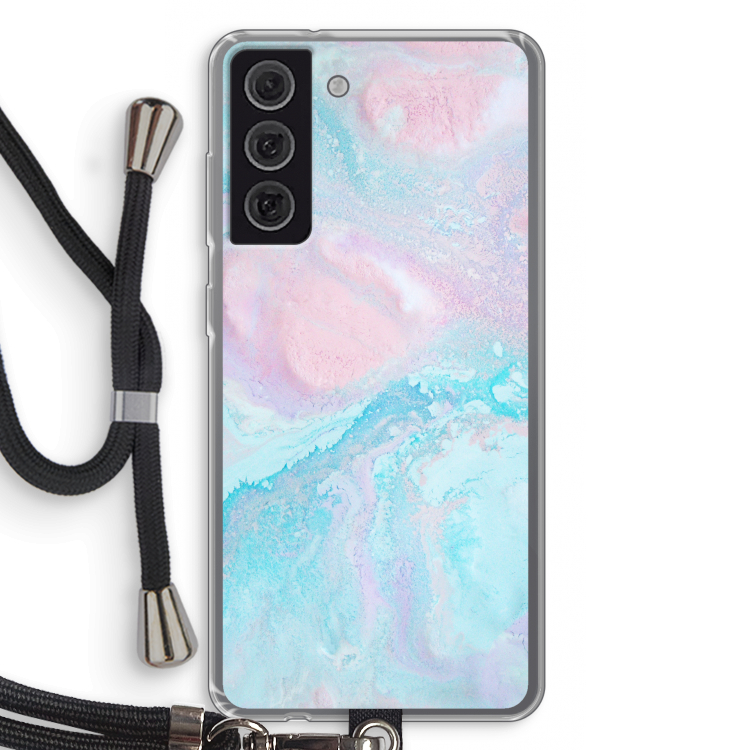 Fantasie pastel: Samsung Galaxy S21 FE Transparant Hoesje met koord