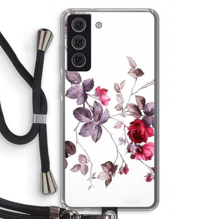 Mooie bloemen: Samsung Galaxy S21 FE Transparant Hoesje met koord
