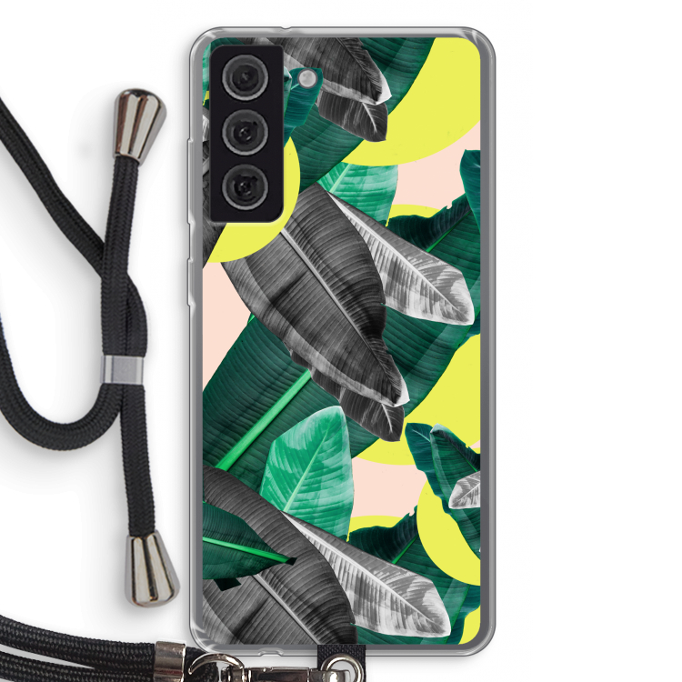 Fantasie jungle: Samsung Galaxy S21 FE Transparant Hoesje met koord