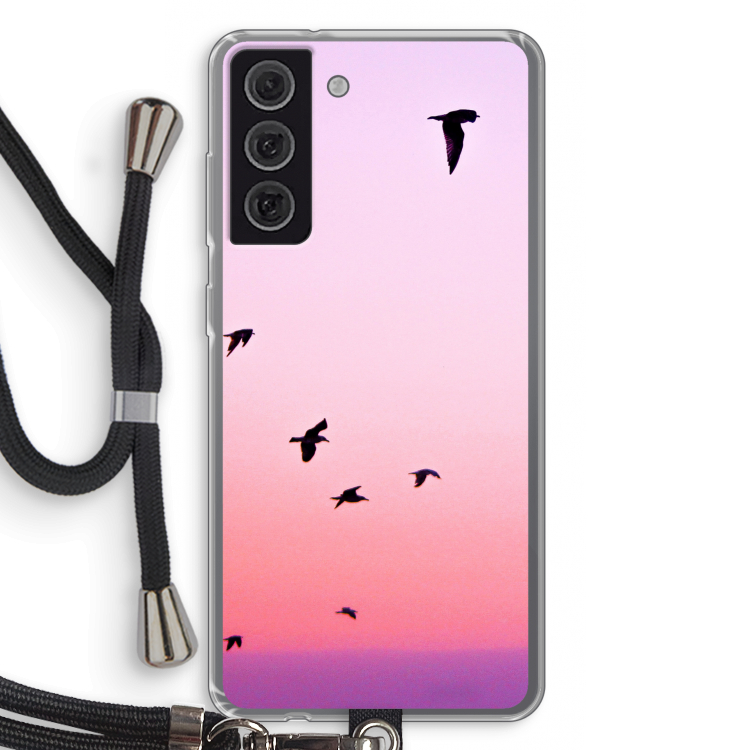 Fly away: Samsung Galaxy S21 FE Transparant Hoesje met koord