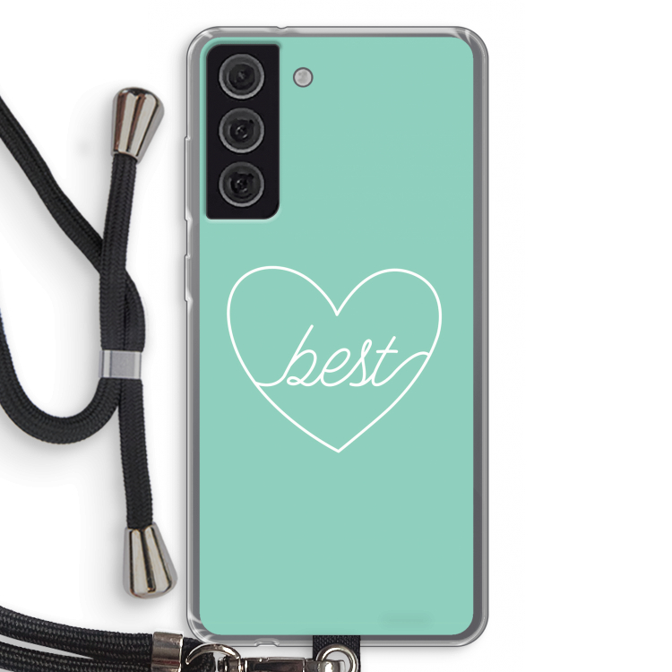 Best heart pastel: Samsung Galaxy S21 FE Transparant Hoesje met koord