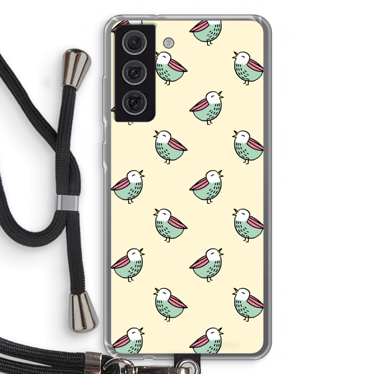 Vogeltjes: Samsung Galaxy S21 FE Transparant Hoesje met koord