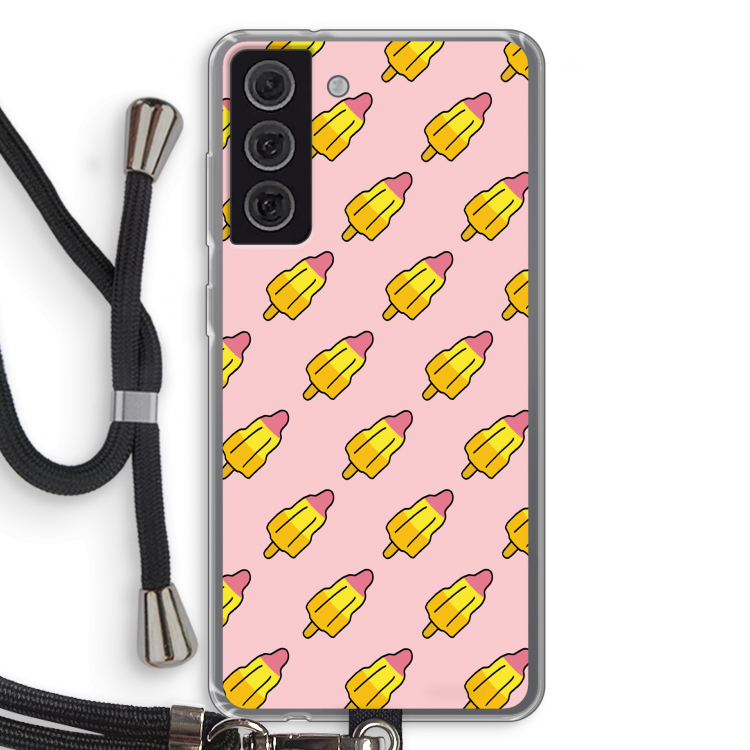 Waterijsjes: Samsung Galaxy S21 FE Transparant Hoesje met koord