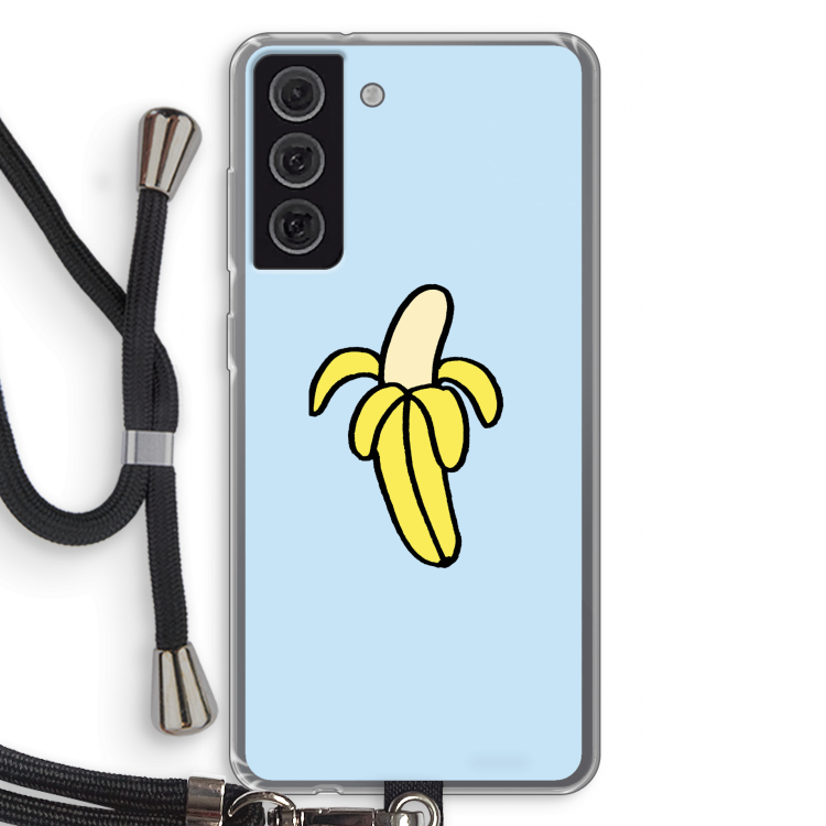 Banana: Samsung Galaxy S21 FE Transparant Hoesje met koord