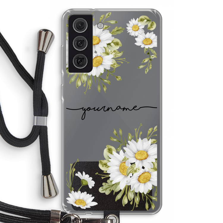 Daisies: Samsung Galaxy S21 FE Transparant Hoesje met koord