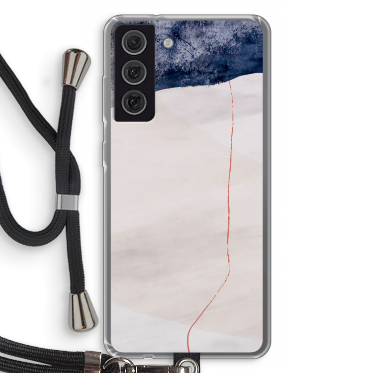 Stone White: Samsung Galaxy S21 FE Transparant Hoesje met koord