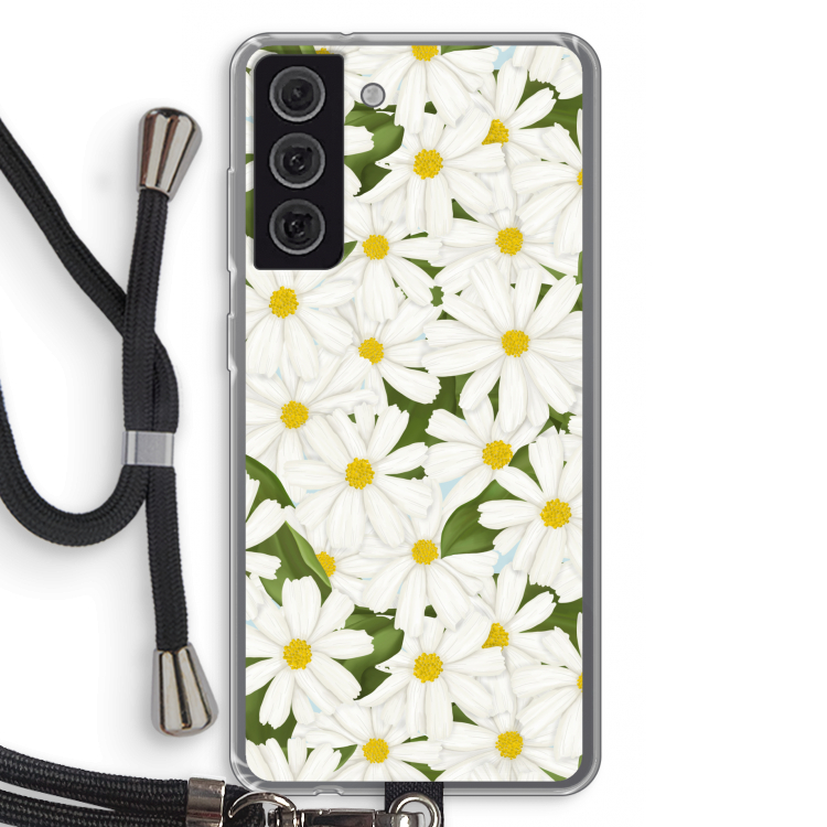 Summer Daisies: Samsung Galaxy S21 FE Transparant Hoesje met koord