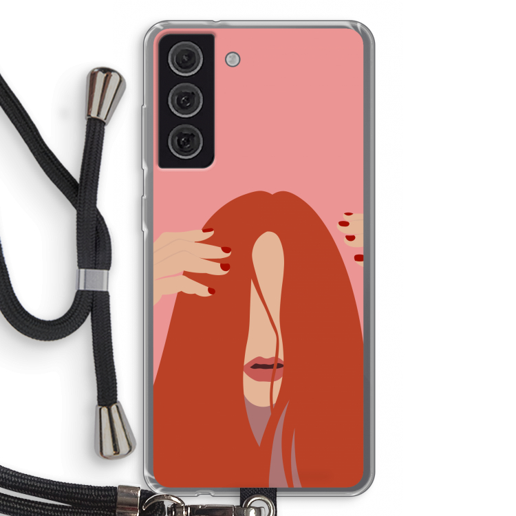 Woke up like this: Samsung Galaxy S21 FE Transparant Hoesje met koord