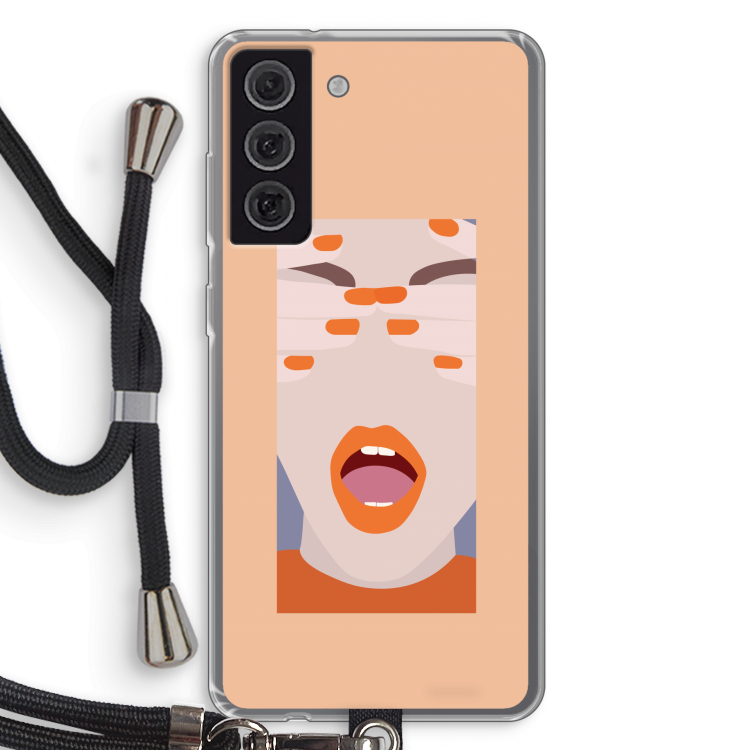 Surprise: Samsung Galaxy S21 FE Transparant Hoesje met koord