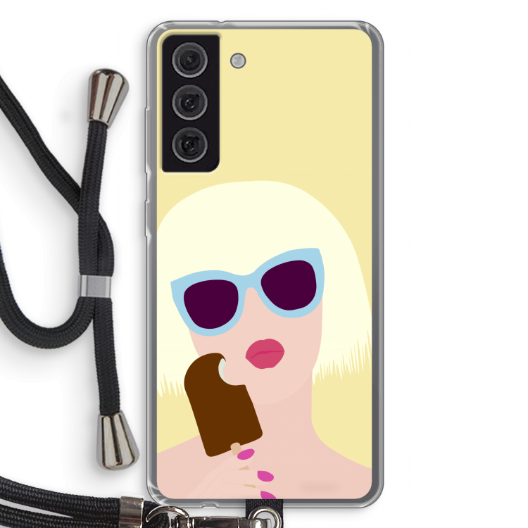 Ice cream: Samsung Galaxy S21 FE Transparant Hoesje met koord