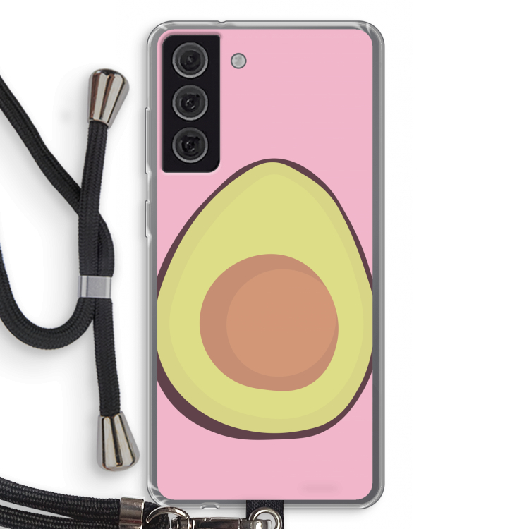 Avocado: Samsung Galaxy S21 FE Transparant Hoesje met koord