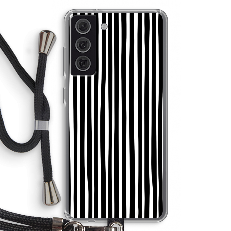 Stripes: Samsung Galaxy S21 FE Transparant Hoesje met koord