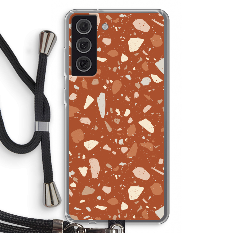 Terrazzo N°22: Samsung Galaxy S21 FE Transparant Hoesje met koord