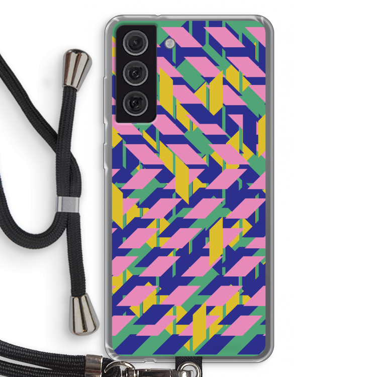 Skew Blush 1: Samsung Galaxy S21 FE Transparant Hoesje met koord