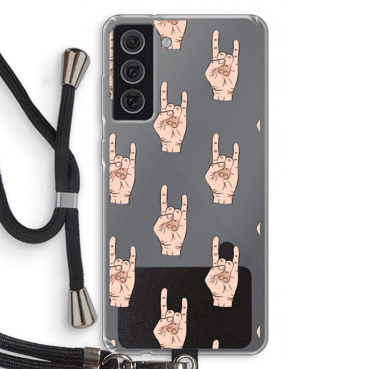 Rock: Samsung Galaxy S21 FE Transparant Hoesje met koord