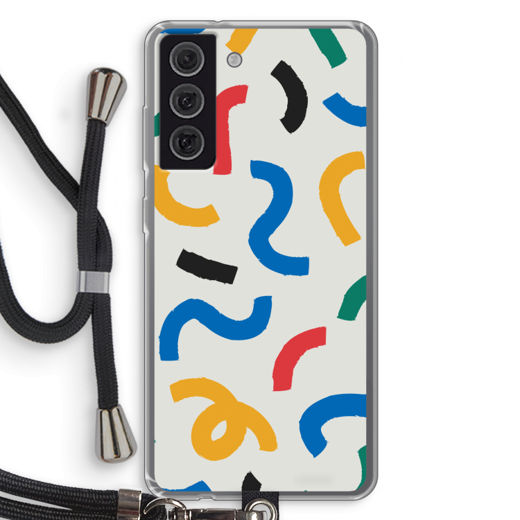 Illustratieve pop 2: Samsung Galaxy S21 FE Transparant Hoesje met koord