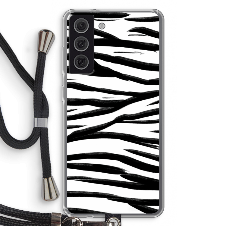 Zebra pattern: Samsung Galaxy S21 FE Transparant Hoesje met koord