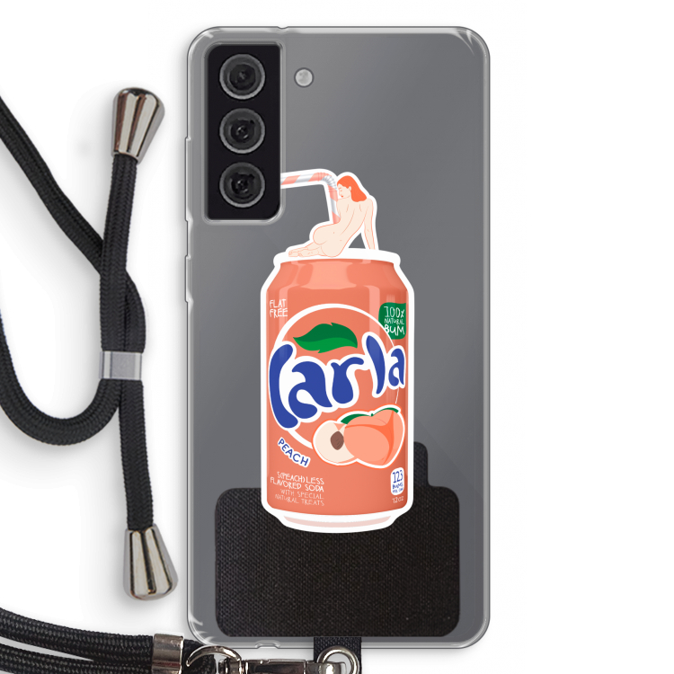 S(peach)less: Samsung Galaxy S21 FE Transparant Hoesje met koord
