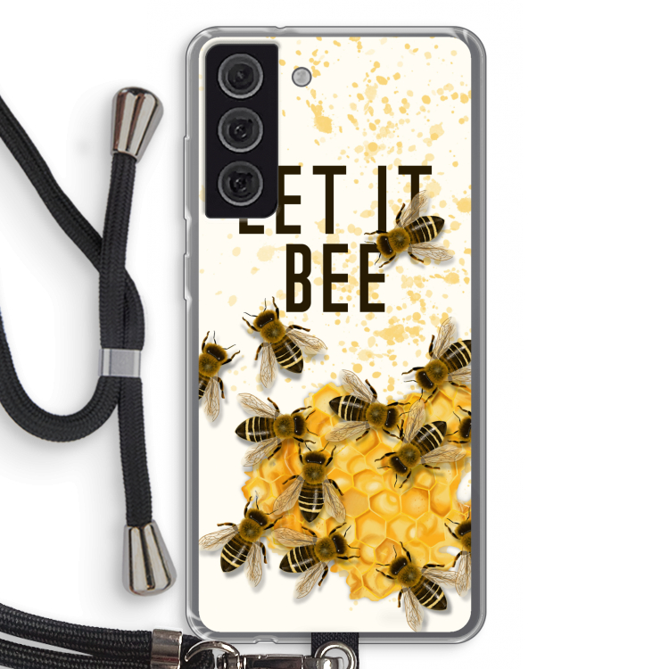Let it bee: Samsung Galaxy S21 FE Transparant Hoesje met koord