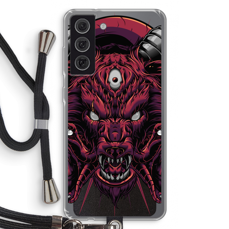 Hell Hound and Serpents: Samsung Galaxy S21 FE Transparant Hoesje met koord