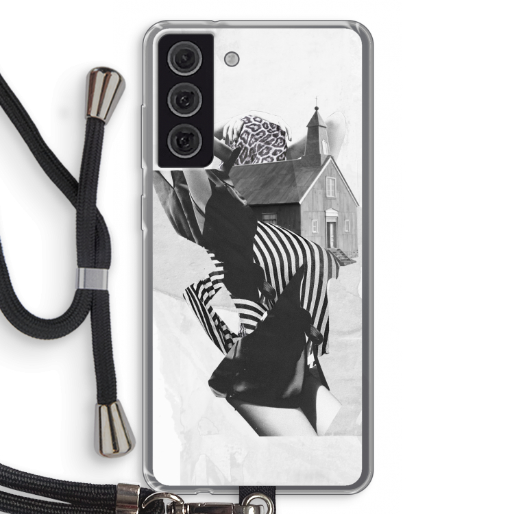 House: Samsung Galaxy S21 FE Transparant Hoesje met koord