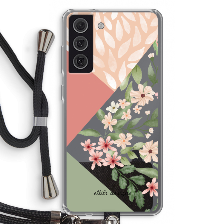 Sweet heaven geometrics: Samsung Galaxy S21 FE Transparant Hoesje met koord