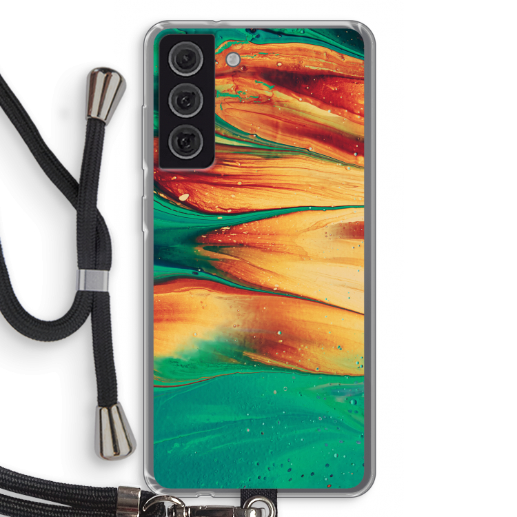 Green Inferno: Samsung Galaxy S21 FE Transparant Hoesje met koord