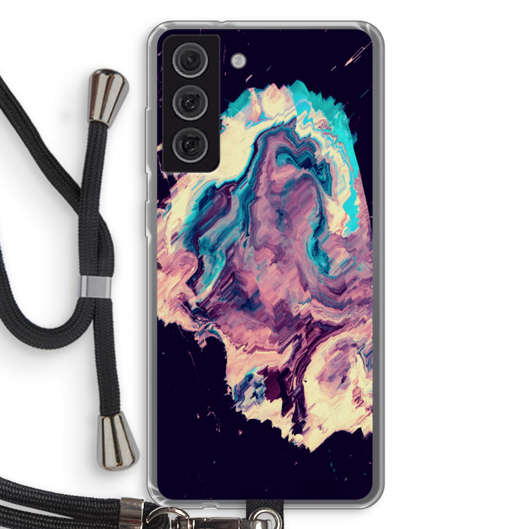 Cosmic Silence: Samsung Galaxy S21 FE Transparant Hoesje met koord