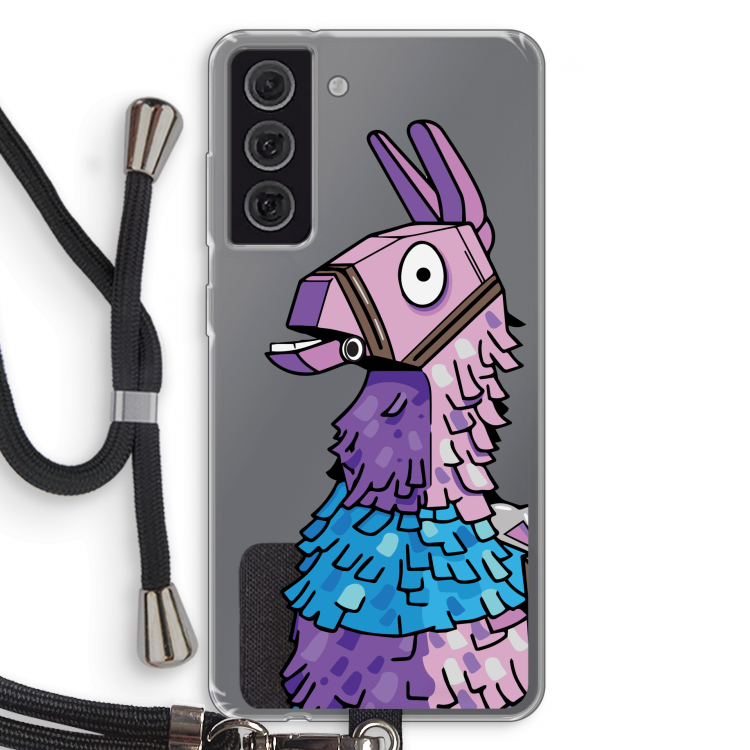 Lama: Samsung Galaxy S21 FE Transparant Hoesje met koord
