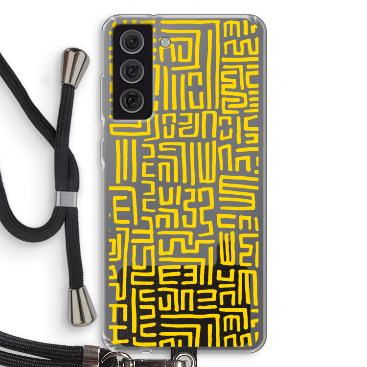 Majorelle Blue Print: Samsung Galaxy S21 FE Transparant Hoesje met koord