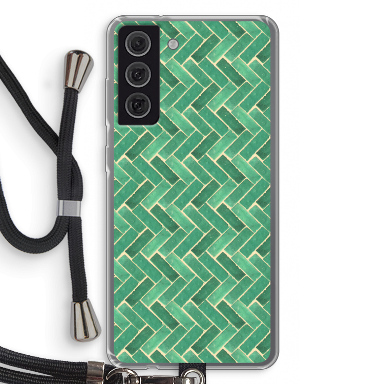 Moroccan tiles 2: Samsung Galaxy S21 FE Transparant Hoesje met koord