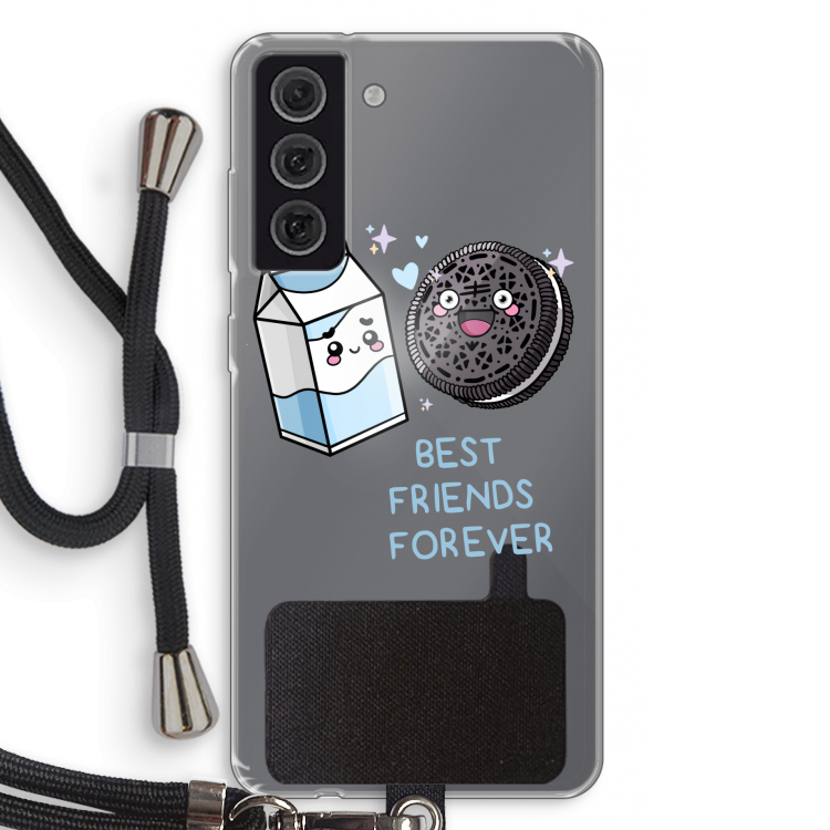 Best Friend Forever: Samsung Galaxy S21 FE Transparant Hoesje met koord