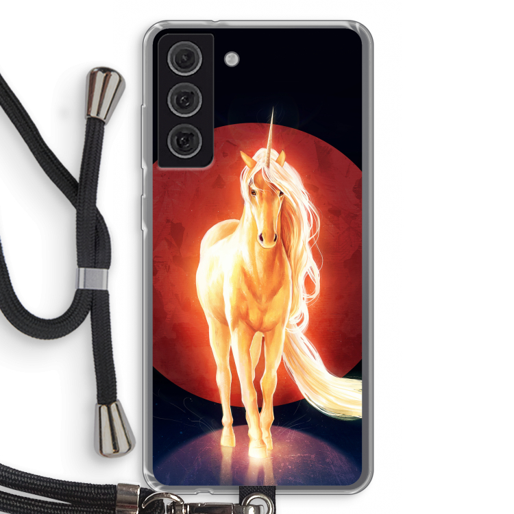Last Unicorn: Samsung Galaxy S21 FE Transparant Hoesje met koord