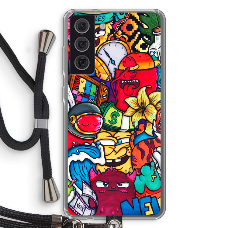 No Rules: Samsung Galaxy S21 FE Transparant Hoesje met koord