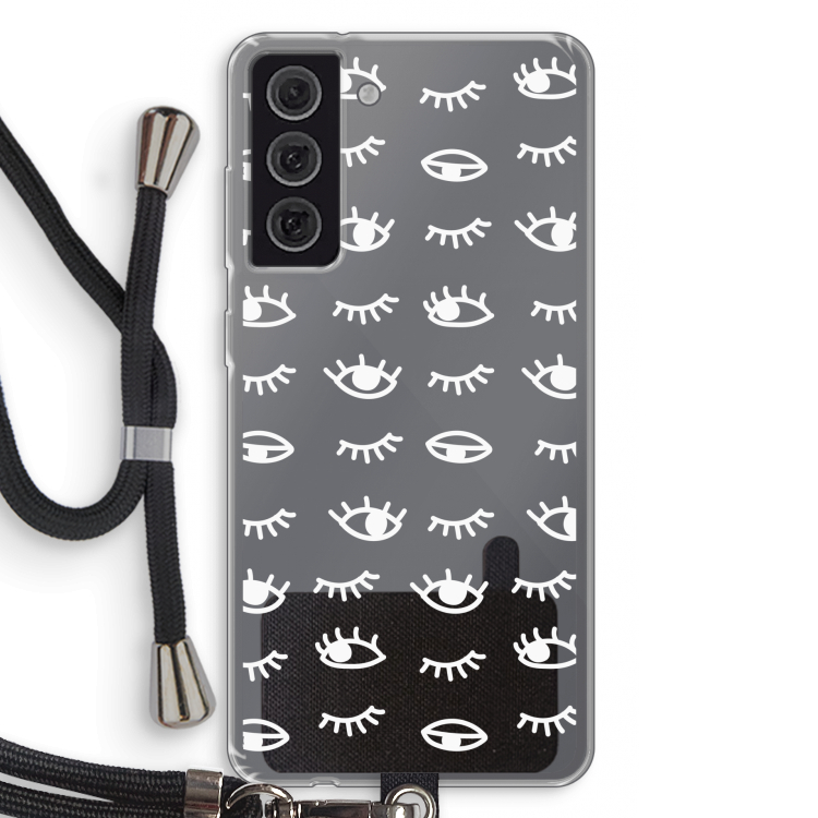 Eye pattern #3: Samsung Galaxy S21 FE Transparant Hoesje met koord