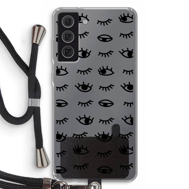 Eye pattern #2: Samsung Galaxy S21 FE Transparant Hoesje met koord