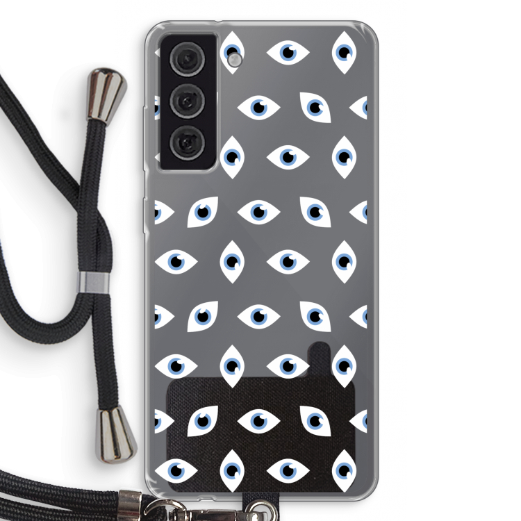 Eyes pattern: Samsung Galaxy S21 FE Transparant Hoesje met koord