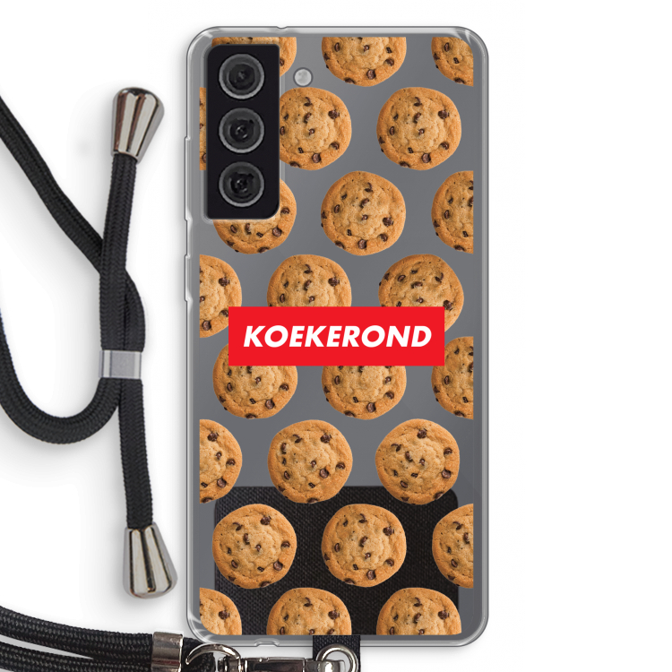 Koekerond: Samsung Galaxy S21 FE Transparant Hoesje met koord