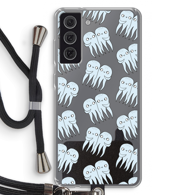 Octopussen: Samsung Galaxy S21 FE Transparant Hoesje met koord